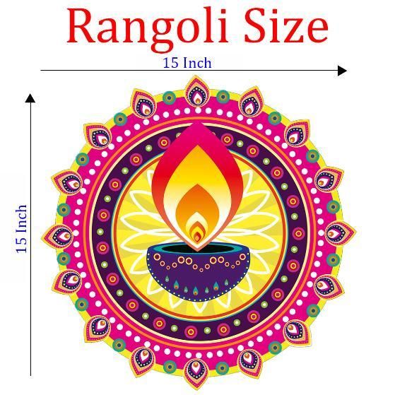 Diwali Rangoli Stickers Blue Diya
